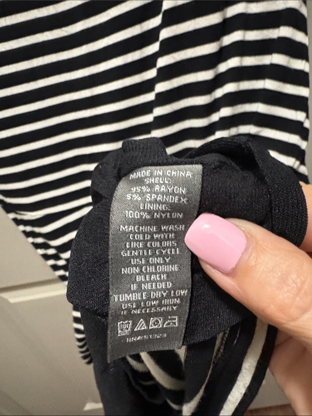 Vince Camuto Black and White Striped Midi Dress - Picture 3 of 5